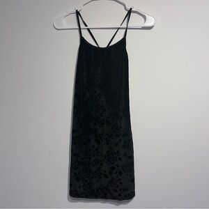Reformation Sample Black Velvet Floral Slip Dress $88
